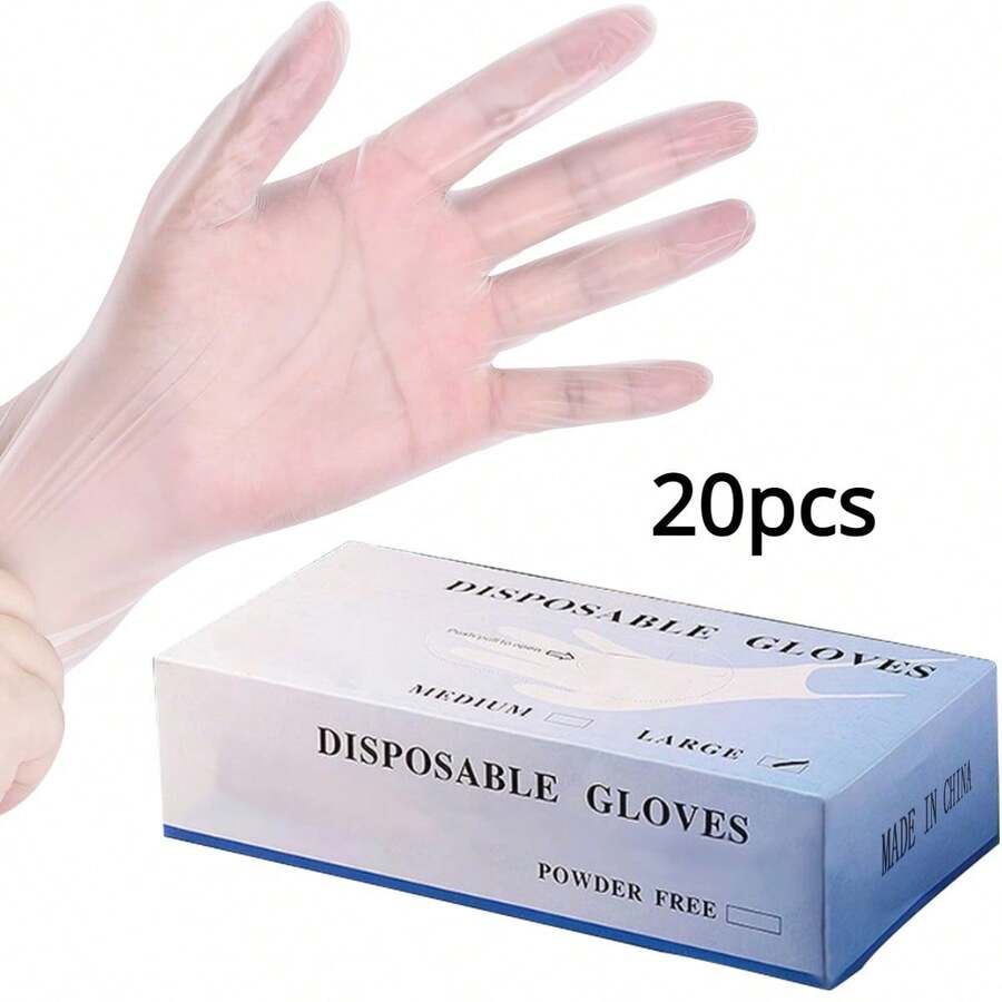 20pcs/set Pvc Cleaning Household Gloves - Clear - View 1
