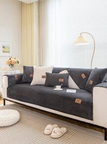 1 Miếng Dày Flannel Mùa Đông Đệm sofa , Đơn giản hiện đại Phong cách , Mềm mại Và Làn da thân thiện , phổ cập Bốn Chống trượt Màu thuần Bọc ghế sofa , Ấm áp & Thân thiện Sofa Người bảo vệ ( Riêng biệt ) - Màu xám đen - Xem 6