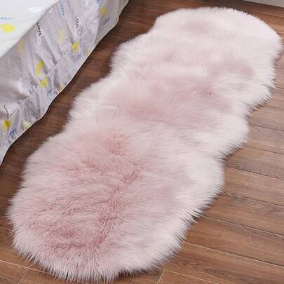 1入組毛絨絨客廳臥室地毯，房間裝飾