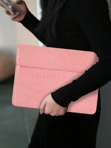 canvas artisan Slim Laptop Case PU Messenger Bag Waterproof Laptop Sleeve For - Pink - View 4