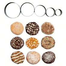 1pc Stainless Steel Round Cake Rings Biscuit Molds DIY Pastry Dumpling Skin Cutting Tools Fondant Pie Press Kitchen Gadgets Geometric Flower Shaped Chocolate Candy Decorating Molds Essential Baking Accessories for Home Kitchen - Silver - View 10