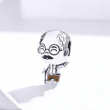 WOSTU 家族系列祖父母1入組真925純銀外公金屬吊飾,可用於手鍊珠寶diy製作配件 - 銀色 - 查看 6