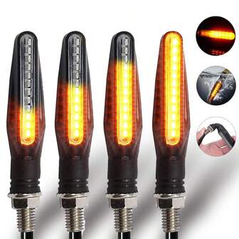 4PCS Universal LED Motorcycle ATV UTV E-Bike Turn Signal Light 12v IP68 Waterproof Amber Flasher Indicator Blinker Rear Lights Lamp Accessories