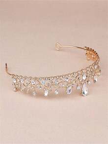 新娘婚禮禮服/旅遊皇冠,適用於女孩,生日/畢業禮物,派對服裝頭飾配件 - 黃色 - 查看 3