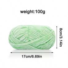 1pc 100g Handmade Knitting Chenille Yarn For Diy Blanket, Scarf, Ice Silk Thread - Multicolor - View 2