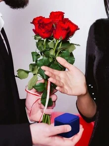 1入組絨布戒指盒,耳飾項鍊首飾盒,戒指耳環禮品盒,首飾展示,適用於情人節求婚,婚禮,藍色