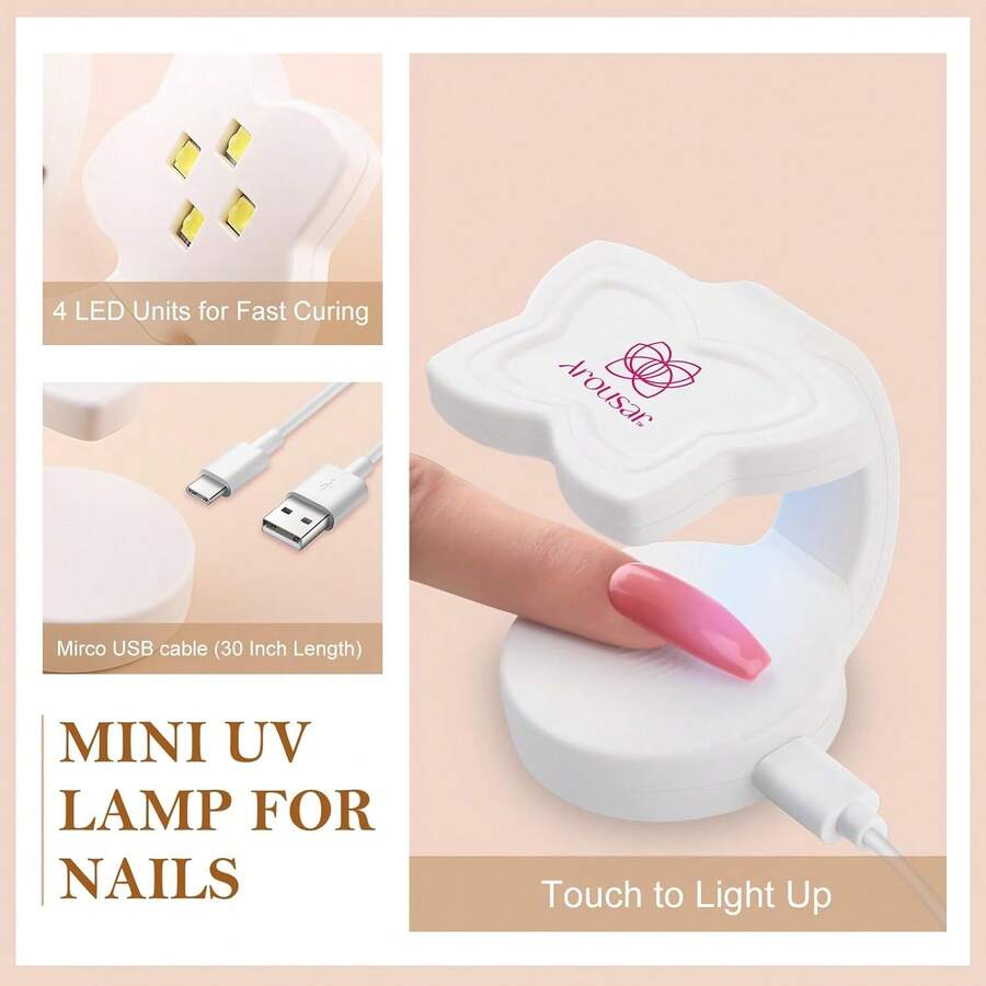 Arousar Mini UV Led Đèn đinh , 15W Trắng Móng tay Keo dính UV Đèn Với Cảm biến thông minh , USB di động Móng tay Chữa khỏi Cho du lịch Làm móng tay DIY Nghệ thuật làm Móng - trắng - Xem 1