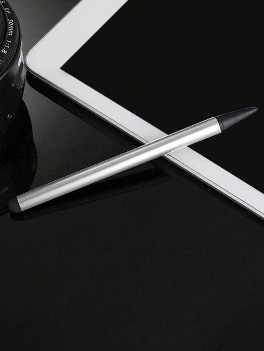1pc Capacitive & Resistive Touch Screen, Phone & Tablet Stylus Pen - Silver - View 1