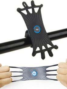 自行車矽膠手機支架 - 黑色 - 查看 3