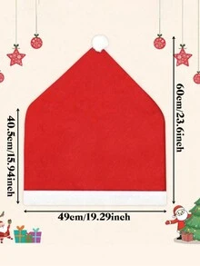 6pcs Christmas Chair Back Covers, 23.620 Inches, Removable & Washable, For Christmas Dining Room, Kitchen, Living Room Home Decor, Christmas Ornaments - Red - View 2