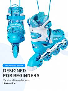 FREE STAR Seba Sh1020 Sport Style 1 Pair Professional Training Designated Roller Skates With Full Flash Pu Wheels And High-end Shell, Unisex Outdoor Inline Skates - Blue - View 5