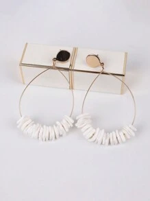 1 Pair Of Shell Fragment Earring For Ladies - Gold - View 1