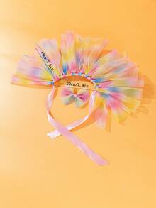 1 bộ váy lưới cầu vồng cho thú cưng kèm kẹp tóc, trang phục chụp ảnh cho mèo và chó Halloween - Nhiều màu - Xem 6