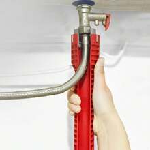 8 In 1 Multifunctional Sink Wrench Water Pipe Faucet Bathroom Installation Special Repair Tool - Red - View 3