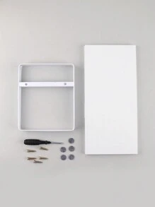 1入組桌面書架1層儲物架工作家庭分層框架鐵工藝學生宿舍桌面置物櫃顯示架 - 白色 - 查看 5