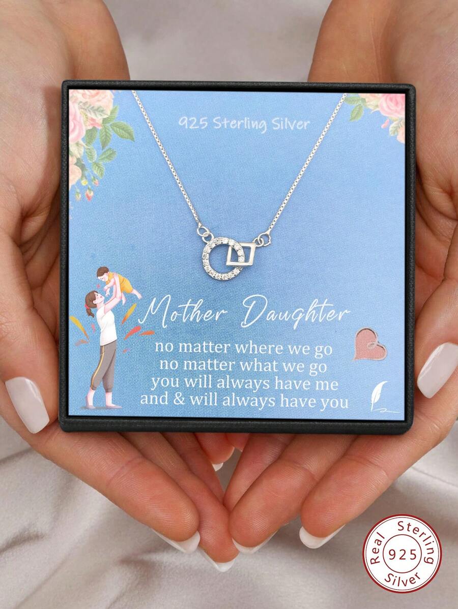 1條緊密交織的925純銀項鍊,附白色禮盒,適合媽媽、奶奶、妻子等人的週年紀念精品禮物