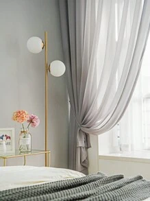 1 件簡約純色灰色窗紗,防曬與隱私保護,適合臥室凸窗 - 灰色 - 查看 5