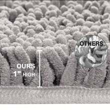 1pc Simple Light Grey Soft Chenille Absorbent And Non-Slip Bathroom Rug, Also Suitable For Room Decoration Home Bathroom Decor Floor Carpet Outdoor Rug Door Mat Fall Decor Bathroom Accessories Back To School Entryway Decor - Light Grey - View 4