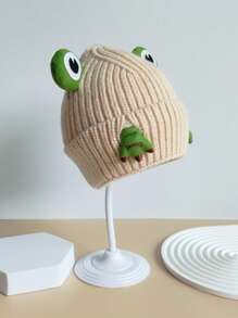 1pc Animal Shaped Knitted Hat Suitable For Daily Wear - Beige - View 3