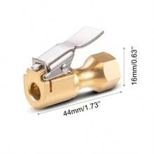 2pcs Air Chuck For Car Tires, Heavy Duty Open Flow Lock On Tire Chuck With Clip For Inflator, Gauge Compressor Accessories, Yellow - Gold - View 4