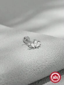 1只925純銀冠形耳釘、18k鍍層、時尚珠寶耳環、適用於結婚紀念日萬聖節等場合 - 銀色 - 查看 3