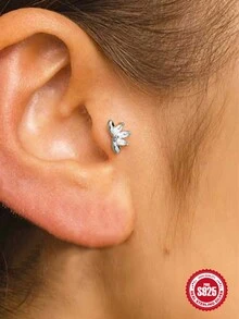 1只925純銀冠形耳釘、18k鍍層、時尚珠寶耳環、適用於結婚紀念日萬聖節等場合 - 銀色 - 查看 1