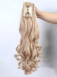 22 Inch Ponytail Hair Extensions for Women,Long Curly Wavy Ponytail Natural Wavy Synthetic Hairpiece for Women Daily Use party For Women Party cosplay Halloween Christmas Daily Use - Gold - View 3