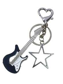 1 Móc khóa mặt dây chuyền hình cây đàn guitar phong cách Hot Girl Unisex Y2k, thích hợp cho các cô gái tuổi teen, sinh viên đại học, giáo viên và công nhân cổ trắng làm túi/ví thời trang, phụ kiện/quà tặng valentine - Đen và trắng - Xem 3