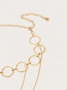 1 Miếng Của phụ nữ Kim loại hình học Treo Chuỗi Màu vàng Nhẫn Thắt lưng Đối với Đầm Kỳ nghỉ Phong cách , Đúng mốt Và Thanh lịch Dây thắt lưng - Vàng - Xem 3