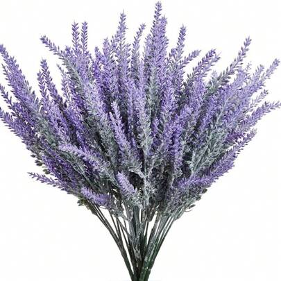 1pc/5pcs Artificial Plastic Lavender Flower Bouquet, Suitable For Autumn Wedding Vases, Home Decor In Living Room, Bedroom, Restaurant, Holiday Birthday Party, Outdoor Garden Decor, Valentine's Day, Graduation Gift