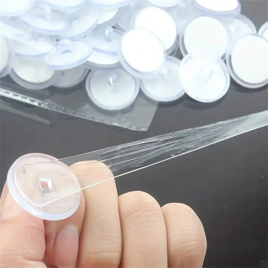50pcs/set Ceiling Transparent Strong Hook, Self Adhesive Christmas