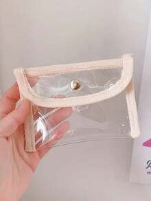 2pcs Coin Wallet Transparent Fashion Cute Portable Bus Card Bag Student Girl Lady Perfect Gift - Clear - View 2