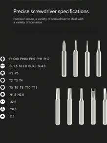 24 In 1 Precision Magnetic Aluminum Screwdriver Set For Repairing And Disassembling Screws - Black - View 4
