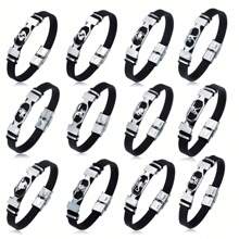 1 pulseira com 12 signos do zodíaco em aço inoxidável, ideal para uso diário masculino