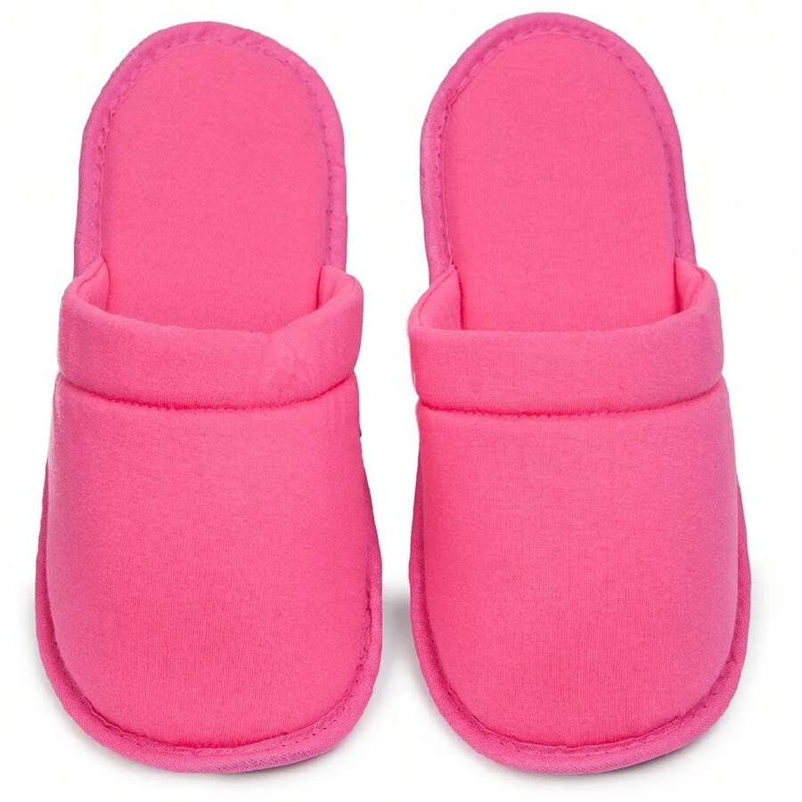 Cotton Day Women Home Slippers - 玫紅色 - 查看 1