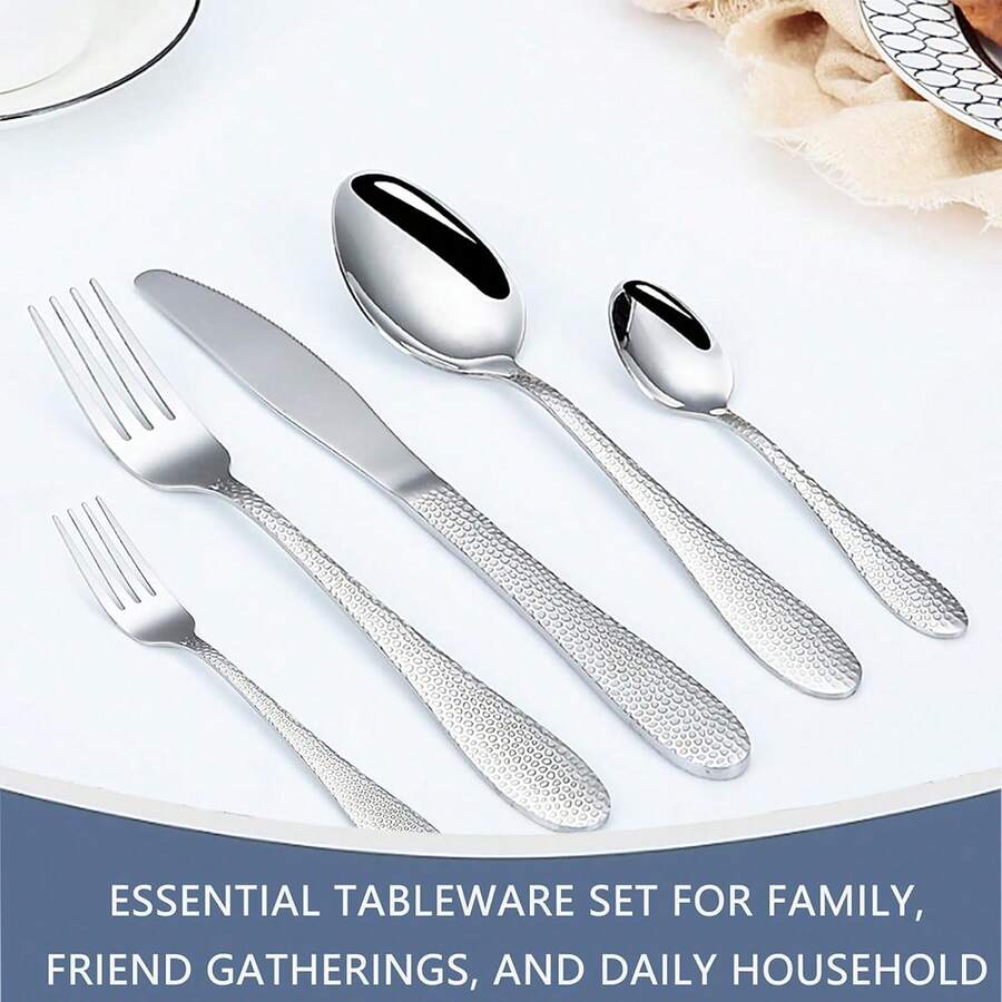 30 Pieces Silverware Set, Stainless Steel Flatware Set with Holder