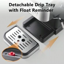 1台aeomjk半自動咖啡機,配備20bar萃取系統和奶泡器,適用於拿鐵,卡布奇諾和咖啡 - 黑與白 - 查看 5