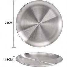 Stainless Steel Round Salad Plate 26cm 4pcs - Set of 4 sanded silver 26cm - View 2