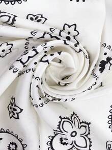 1pc Paisley Printed Square Scarf Headband For Daily Wear - Multicolor - View 5