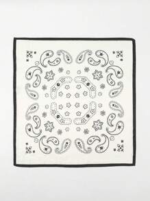 1pc Paisley Printed Square Scarf Headband For Daily Wear - Multicolor - View 3