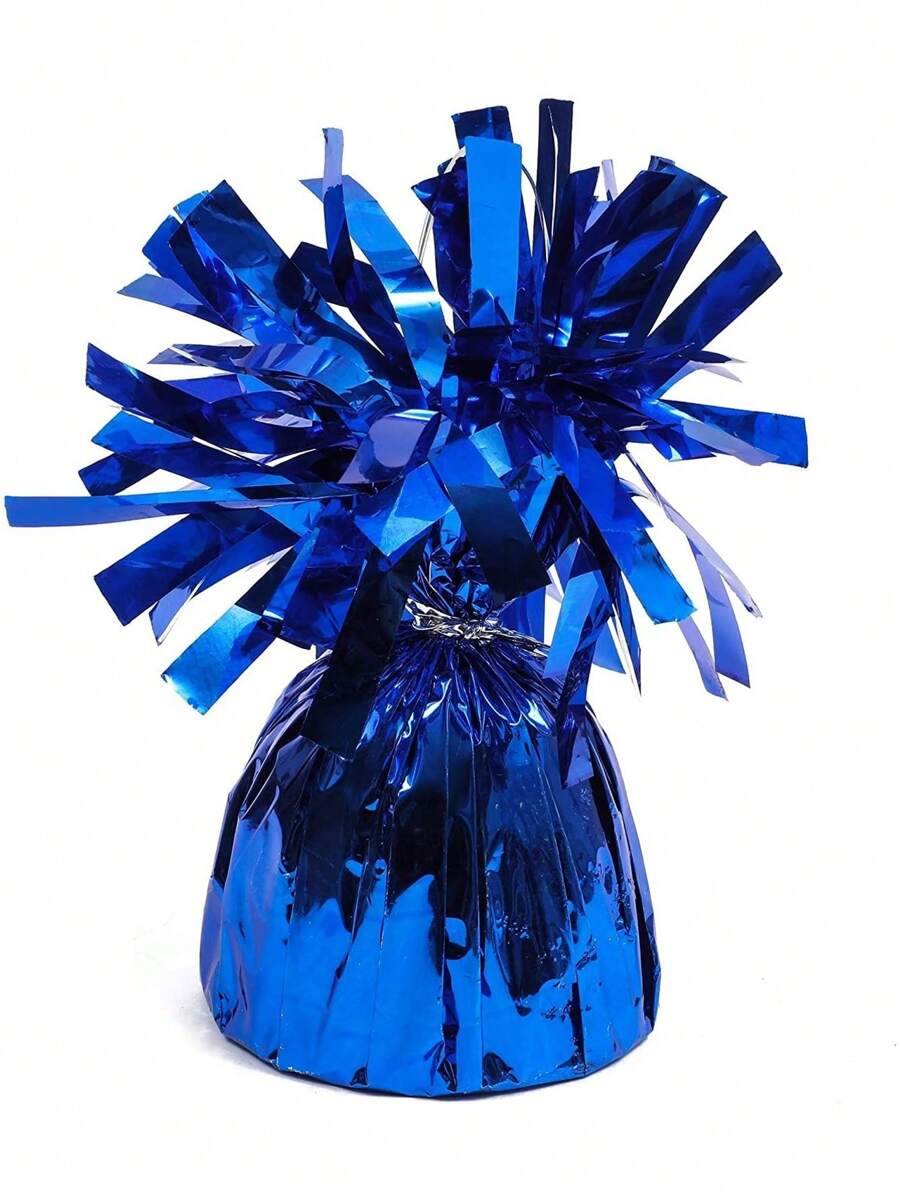 15Pack Blue Balloon Weights Bulk Party Weights For Tables (Metallic Blue, 6 Oz, 4.5 In