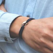 diffone Minimalist Braided Bracelet, Unisex Adjustable Double-Layer Bracelet, Boyfriend Gift, D-Ring Buckle, Outdoor Adventure Paracord Bracelet - Navy Blue - View 4