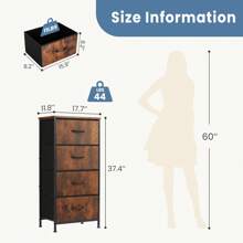 Sweetcrispy Drawers Dresser Chest Of 4 Drawers,Metal Frame And Wood Top - Brown - View 7