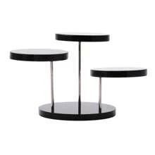 1pc Acrylic Three Layers Round Jewelry Rotary Display Stand, Jewelry Showcase - Black - View 1