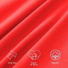 2 King Size Cotton Pillowcases In Various Colors - Red - View 2