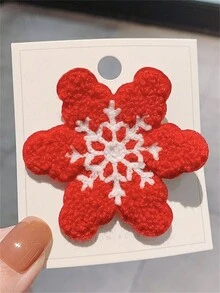 6 件裝聖誕主題髮夾套裝,可愛毛絨 Bb 夾,針織卡通髮夾,配有聖誕雪人、鈴鐺、鹿、樹、雪花,送給女朋友和派對的完美禮物