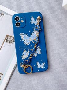 1 个蓝色电镀蝴蝶手链和 1 个蓝色 TPU 蝴蝶图案防震手机壳，兼容 Apple/Android/OPPO 手机，兼容 15 Pro Max、 14 Pro Max、A52 4G、A31 4G、A23、Redmi Note 11 Pro 4G、Redmi Note 12 4G、OPPO A54、A14、A54 防水防摔防刮 - 彩色 - 查看 5