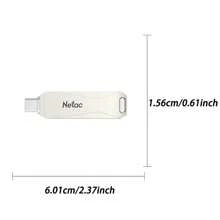 Netac 1入組usb閃存盤256g 128gb 64gb 32gb,usb 3.1記憶棒隨身碟適用於電腦/平板電腦/筆記本電腦,u782c - 銀色 - 查看 8