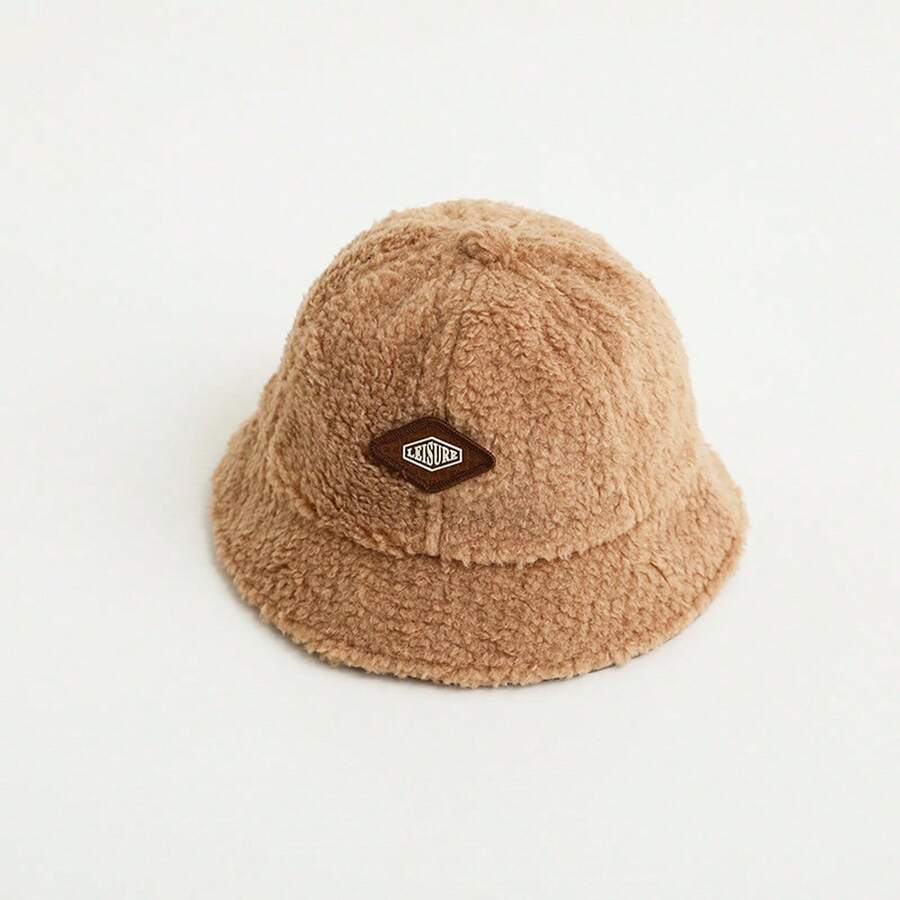 兒童卡通漏斗帽，秋冬季暖厚毛絨漏斗帽，時尚遮陽帽