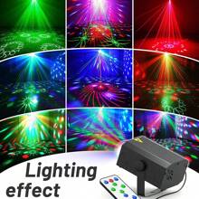 Đèn tiệc DJ Đèn bóng Disco với cáp USB 9,8ft và kích hoạt âm thanh chiếu hoa văn, đèn sân khấu nhấp nháy màu RGB, thân máy bằng nhựa ABS tất cả trong một thích hợp cho tiệc khiêu vũ trong nhà sinh nhật lễ hội quán bar karaoke giáng sinh đám cưới câu lạc bộ biểu diễn - màu đen - Xem 10